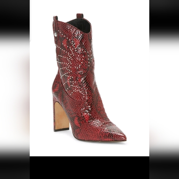 Jessica Simpson,Bazil Snakeskin Heeled Cowboy Boots,Size 11 - Picture 3 of 3